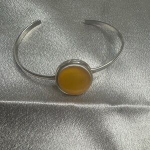 Vintage style Silver and Amber Bracelet
